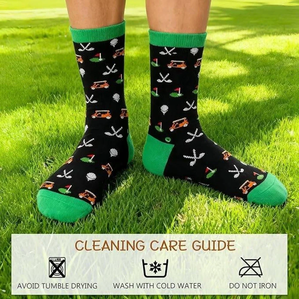 Funny Golf Socks Men's US 10-13 Comfortable Fit Stocking Stuffers for Adults